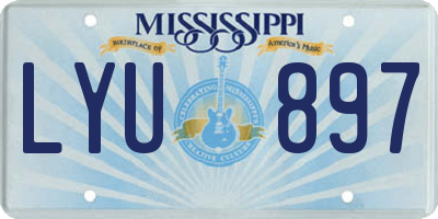 MS license plate LYU897