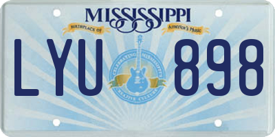 MS license plate LYU898