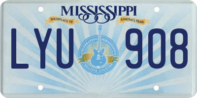 MS license plate LYU908