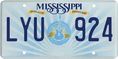 MS license plate LYU924