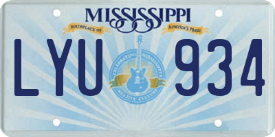 MS license plate LYU934