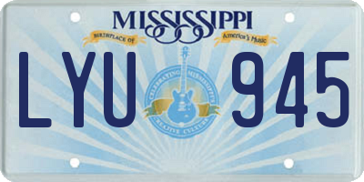 MS license plate LYU945