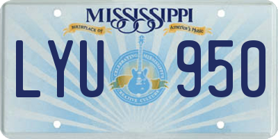 MS license plate LYU950