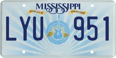 MS license plate LYU951