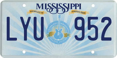MS license plate LYU952