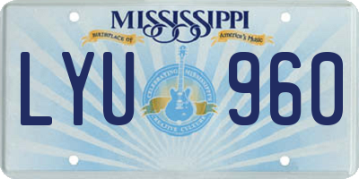MS license plate LYU960