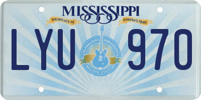 MS license plate LYU970