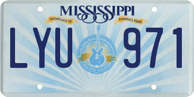 MS license plate LYU971