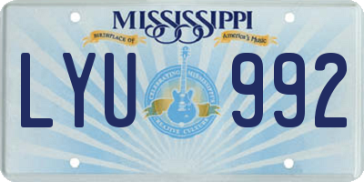 MS license plate LYU992