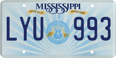 MS license plate LYU993