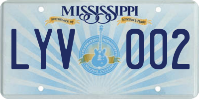 MS license plate LYV002