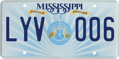 MS license plate LYV006
