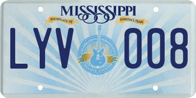 MS license plate LYV008