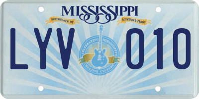 MS license plate LYV010
