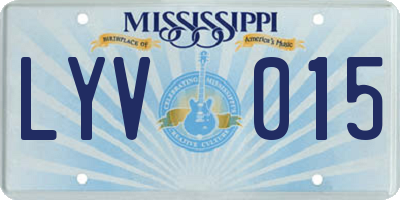 MS license plate LYV015