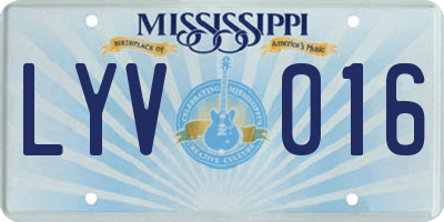 MS license plate LYV016