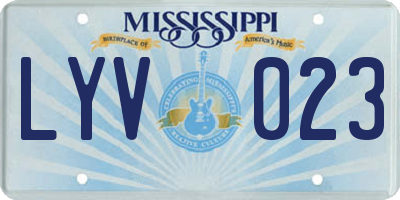 MS license plate LYV023
