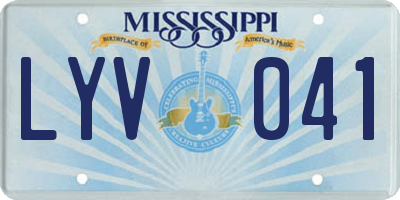 MS license plate LYV041