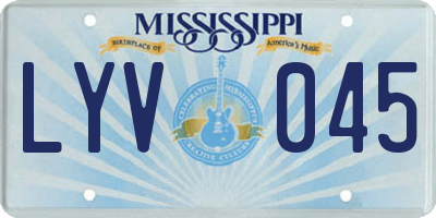 MS license plate LYV045