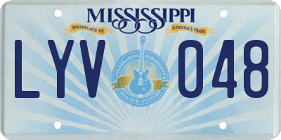 MS license plate LYV048