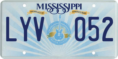 MS license plate LYV052