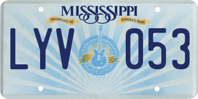 MS license plate LYV053