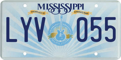 MS license plate LYV055