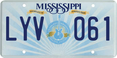 MS license plate LYV061