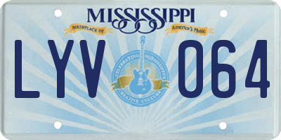 MS license plate LYV064
