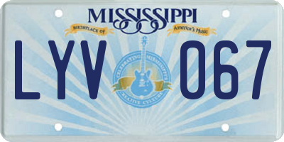 MS license plate LYV067