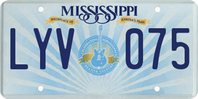 MS license plate LYV075