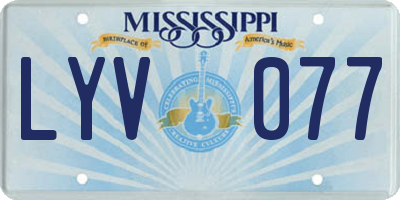 MS license plate LYV077