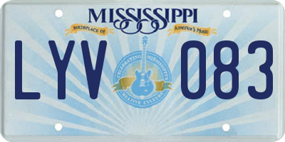 MS license plate LYV083
