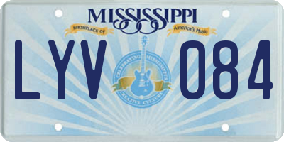 MS license plate LYV084