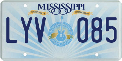 MS license plate LYV085