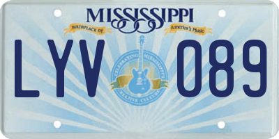 MS license plate LYV089