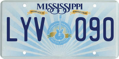 MS license plate LYV090