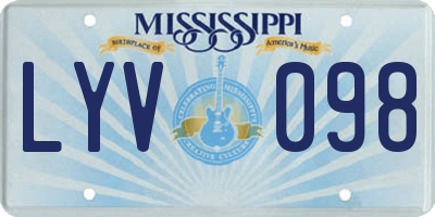 MS license plate LYV098