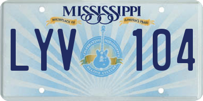 MS license plate LYV104