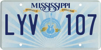 MS license plate LYV107