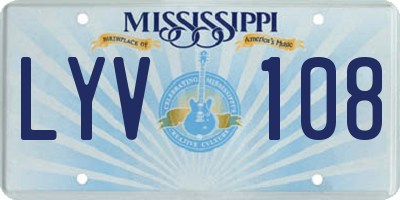MS license plate LYV108