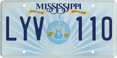 MS license plate LYV110