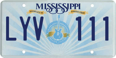MS license plate LYV111