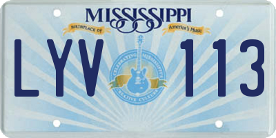 MS license plate LYV113