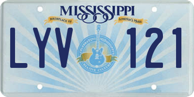 MS license plate LYV121