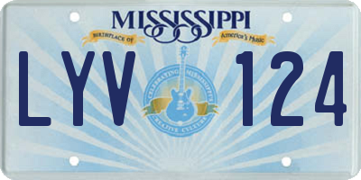 MS license plate LYV124