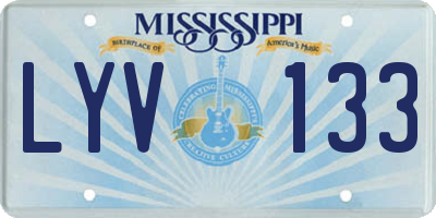 MS license plate LYV133