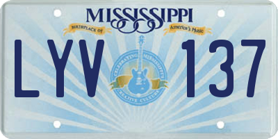 MS license plate LYV137