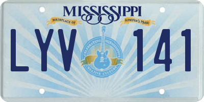 MS license plate LYV141