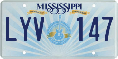 MS license plate LYV147